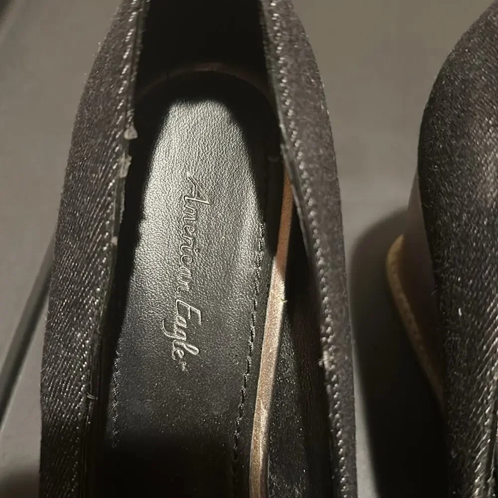 American Eagle platform peep toe wedge heels 8.5